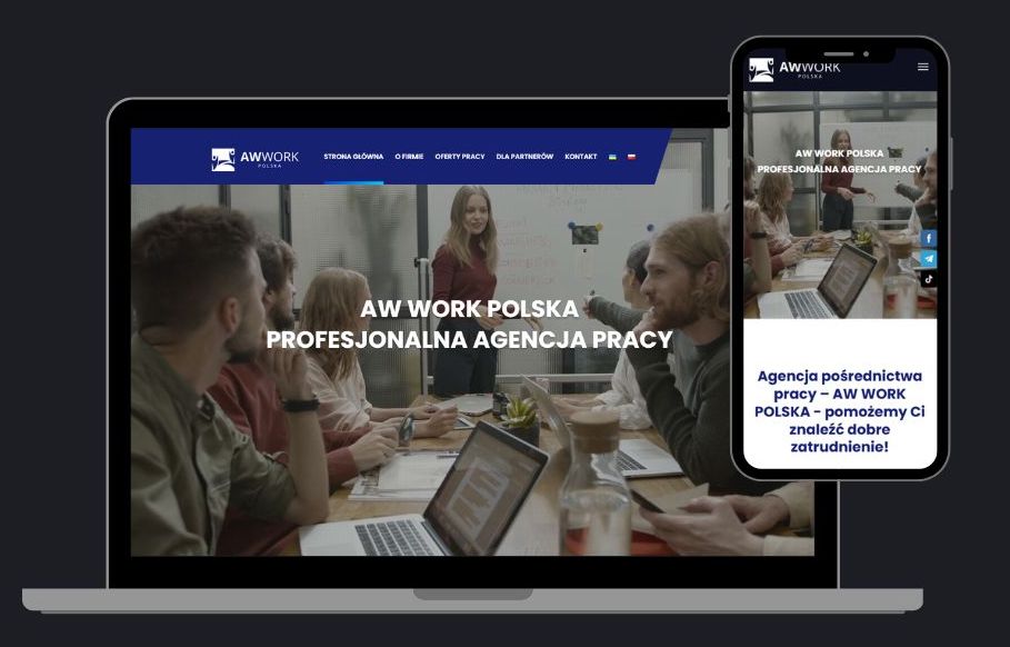 Projekt responsywny strony agencji pracy awwork.pl