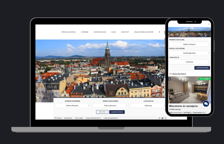 projektowanie strony e-commerce dl agenta nieruchomości w Świdnicy